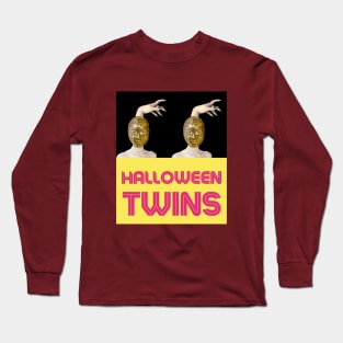 HALLOWEEN TWINS with Witch Hand (2) - Halloween Witches | Witch Mask | Halloween Costume Long Sleeve T-Shirt